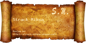 Strack Miksa névjegykártya